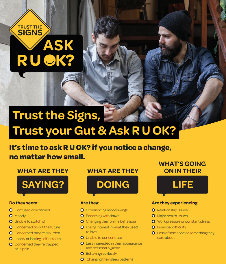 Trust the signs, trust your gut and ask, are you OK?