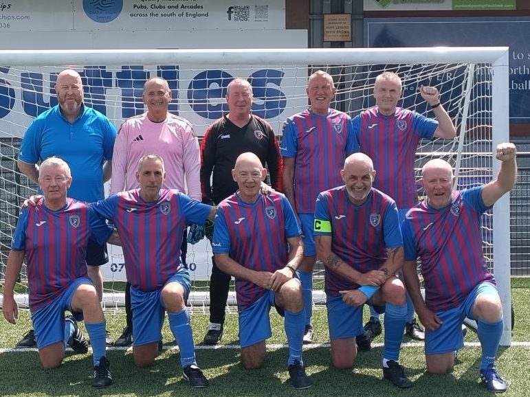 Team shot of Tom Deady (Manager), Steve Bailey, Dave Bacall, Andy Wilson, John Gray, Andy Madden, Paul Gillis (Captain), Terry Benson, Mark Sanderson, and Peter Kane.